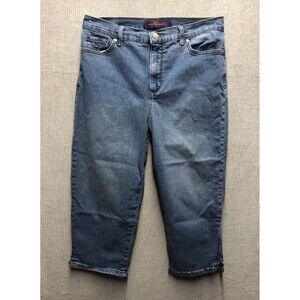 Gloria Vanderbilt Amanda Capri Jean Pants Size 10 Distressed Summer Y2K
